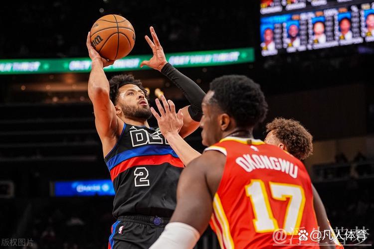 坎宁安底角三分命中，活塞领先21分迫使老鹰暂停。